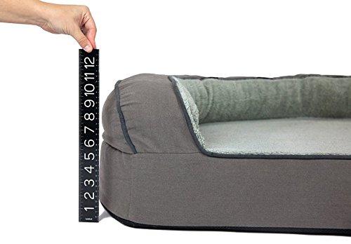 Better World Pets Super Comfort Bolster Dog Bed | Improved Cover | Waterproof Orthopedic Memory Foam | Durable Canvas Cover, Extra Plush Fce + Foam Bolsters | 5 Inch Thick, Washable