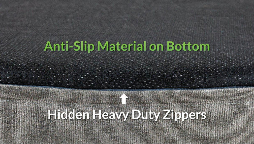 Better World Pets Super Comfort Bolster Dog Bed | Improved Cover | Waterproof Orthopedic Memory Foam | Durable Canvas Cover, Extra Plush Fce + Foam Bolsters | 5 Inch Thick, Washable