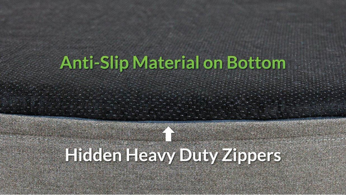 Better World Pets Super Comfort Bolster Dog Bed | Improved Cover | Waterproof Orthopedic Memory Foam | Durable Canvas Cover, Extra Plush Fce + Foam Bolsters | 5 Inch Thick, Washable