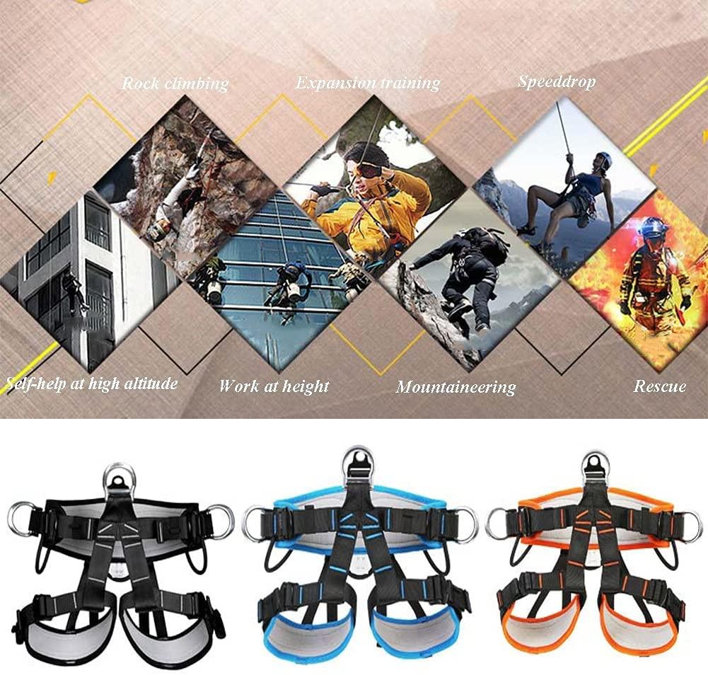 MAHFEI Climbing Harness, Half Body Safe Belts Adjustable Ftection for Fire Rescuing Rock Climbing Rappelling Tree Climbing Roof WorRepairing Zipline Harnesses