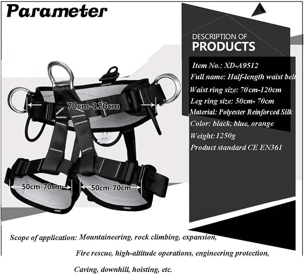 MAHFEI Climbing Harness, Half Body Safe Belts Adjustable Ftection for Fire Rescuing Rock Climbing Rappelling Tree Climbing Roof WorRepairing Zipline Harnesses