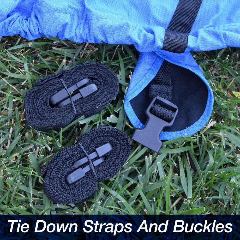 Ripstop 20 ft. to 22 ft. (Beam Width to 106 in.) Blue V-Hull Fishing Boat Cover Size BT-6