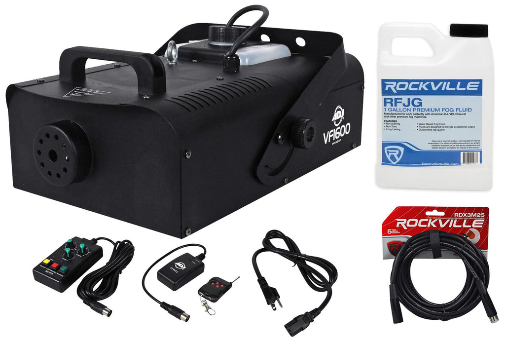 American DJ VF1600 1500w DMX Fog Machine W/ Wired &amp; Wireless Remotes+Fog fluid