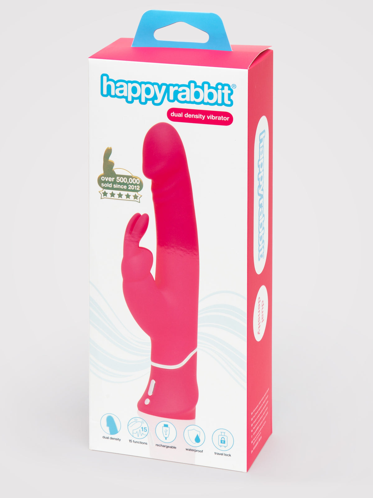 Happy Rabbit Realistic Dual-Density Rechargeable Rabbit Vibrator, Pink
