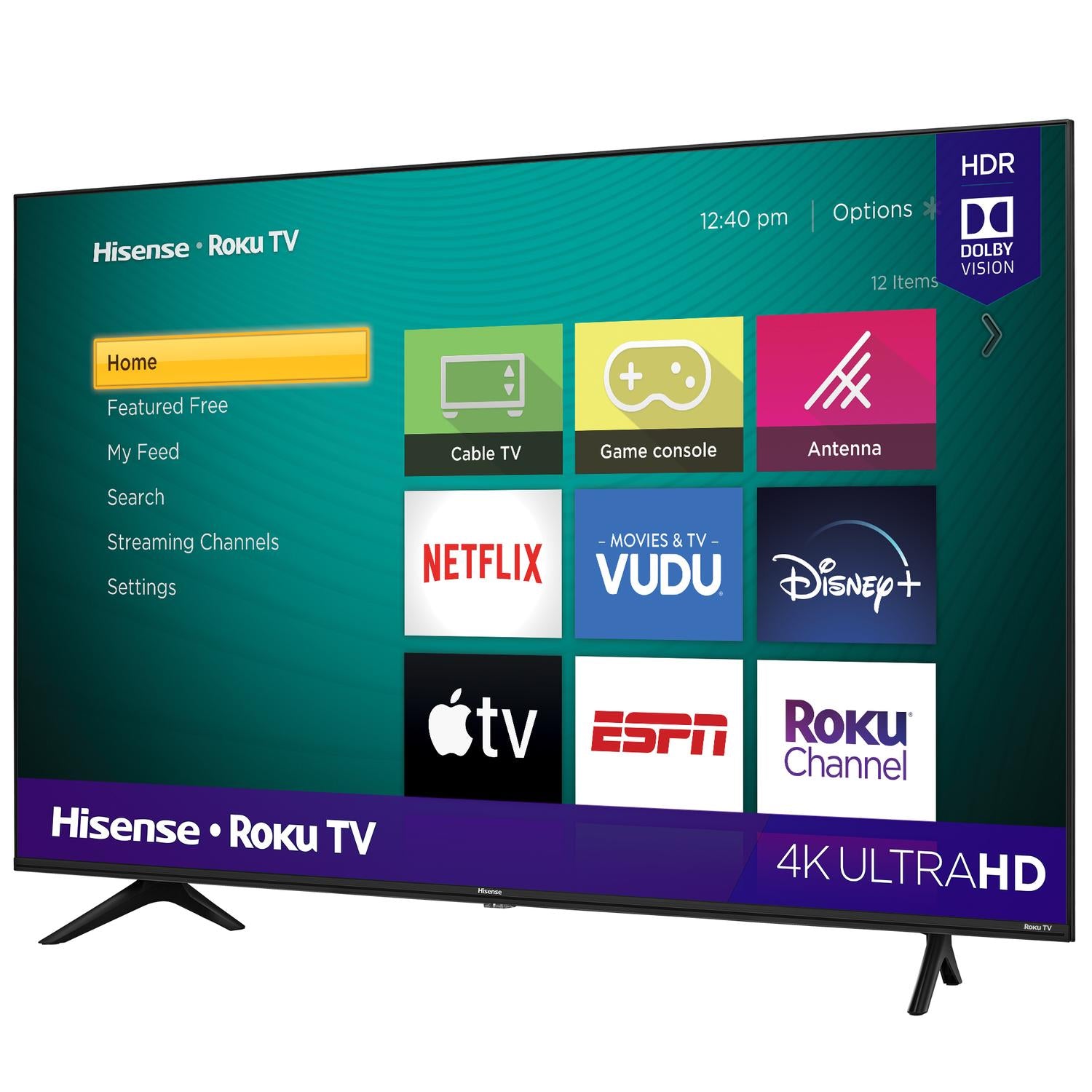 hisense 58" class 4k uhd lcd roku smart tv hdr, led, flat panel r6 series 58r6e3