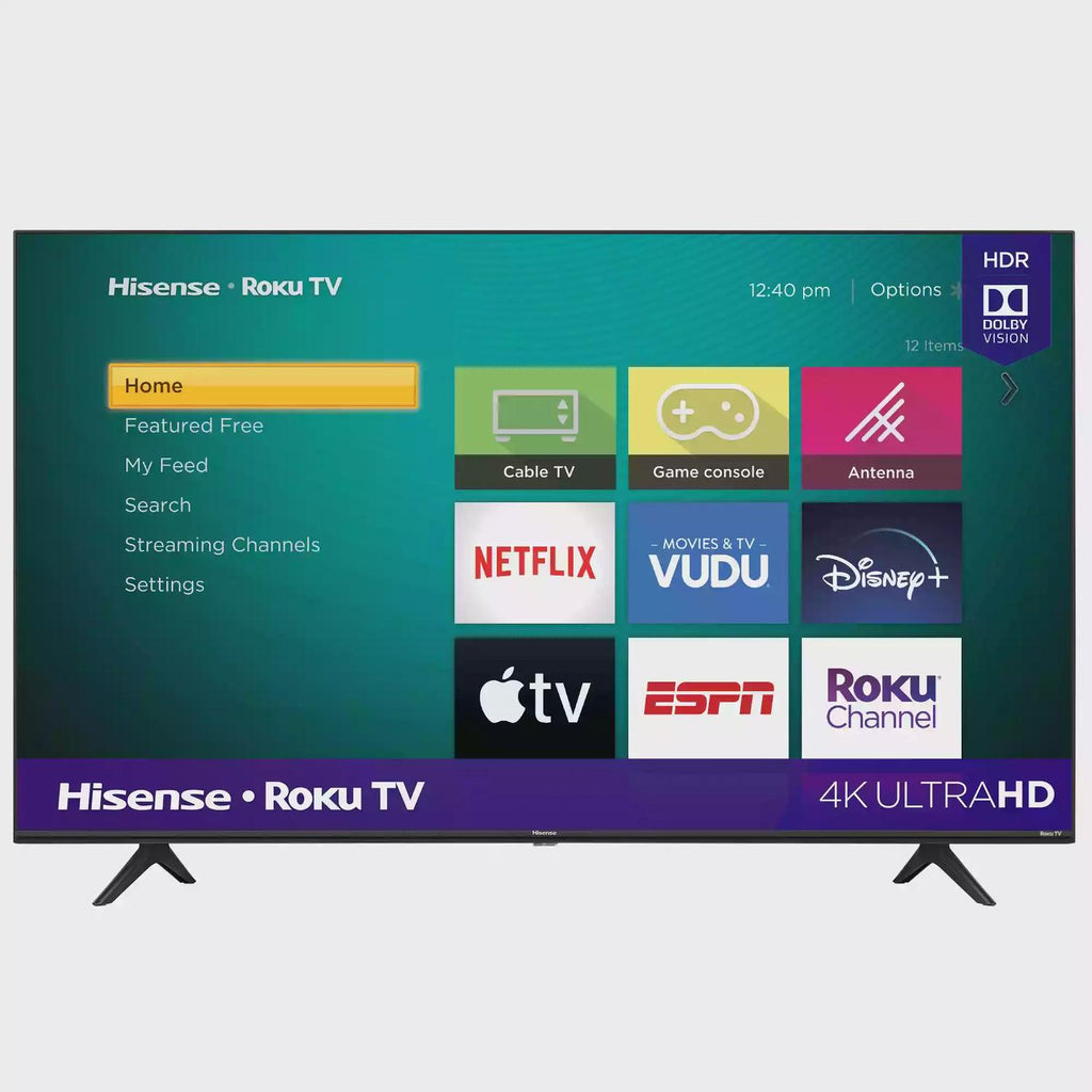 hisense 58" class 4k uhd lcd roku smart tv hdr, led, flat panel r6 series 58r6e3