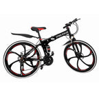 Men's Outroad Mountain Bike Abcnature 26" Folding Bike for Women, 21-Speed Double Disc Brake Bicycles Black