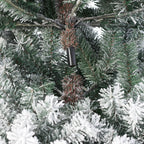 Holiday Time 7.5ft Pre-Lit Flocked Birmingham Fir Artificial Christmas Tree, Warm White LED, Green, 7.5'