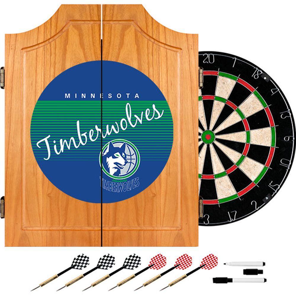 20.5 in. Minnesota Timberwolves Hardwood Classics NBA Wood Dart Cabinet Set