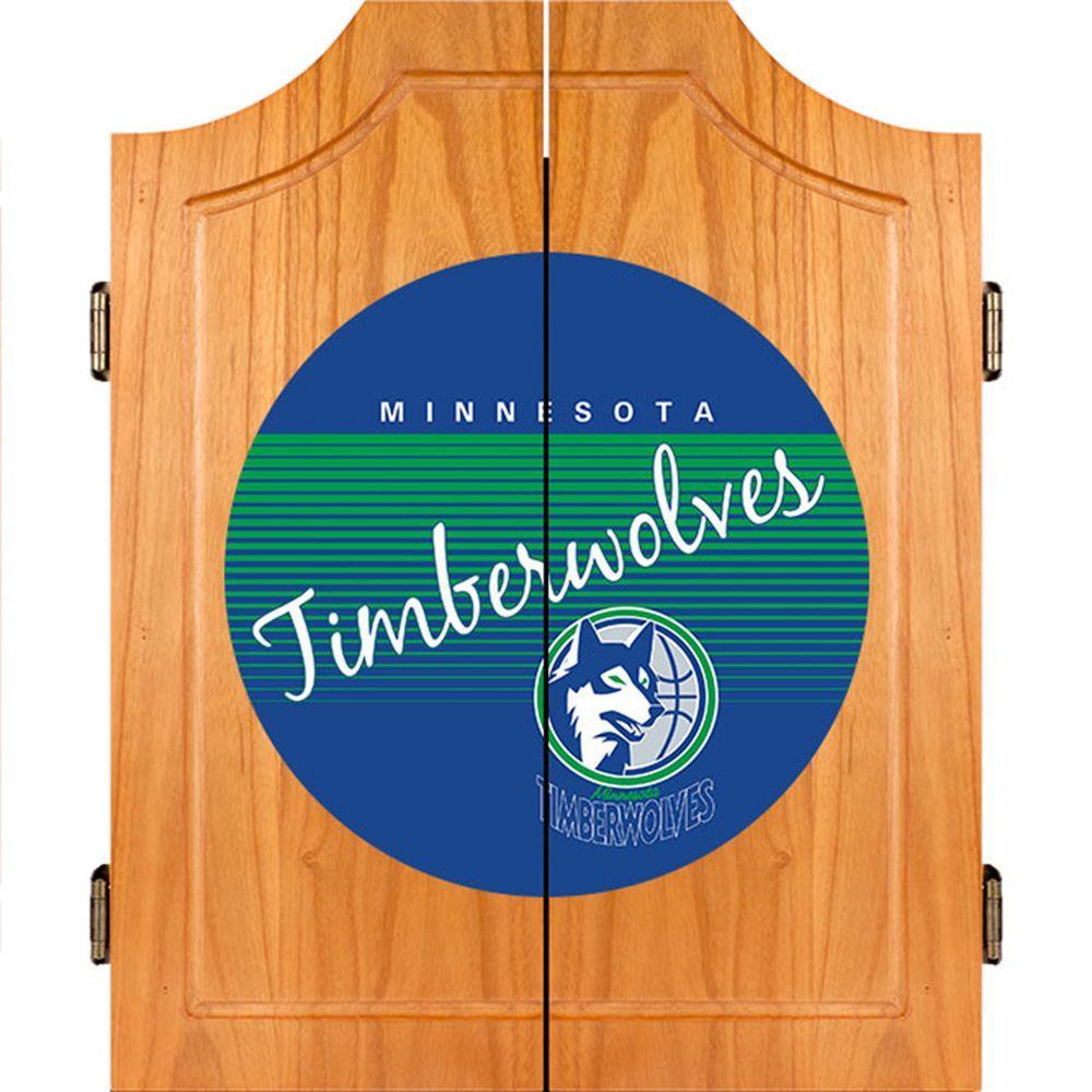 20.5 in. Minnesota Timberwolves Hardwood Classics NBA Wood Dart Cabinet Set