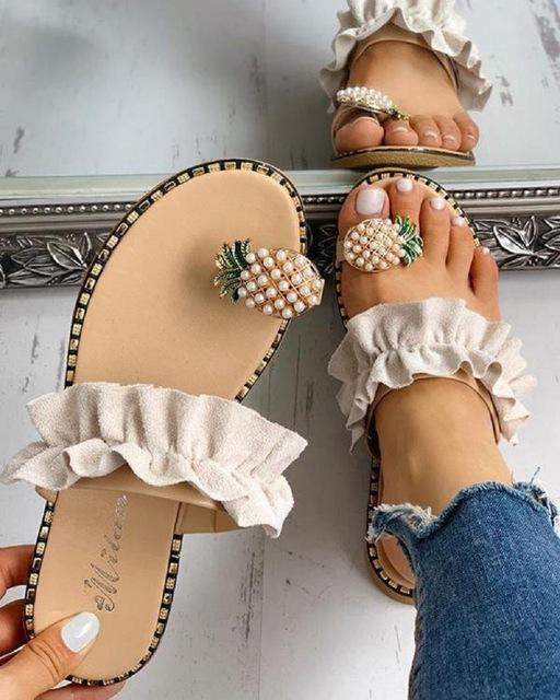 Women Casual Flat Bohemian Pineapple Style Lady Sandals