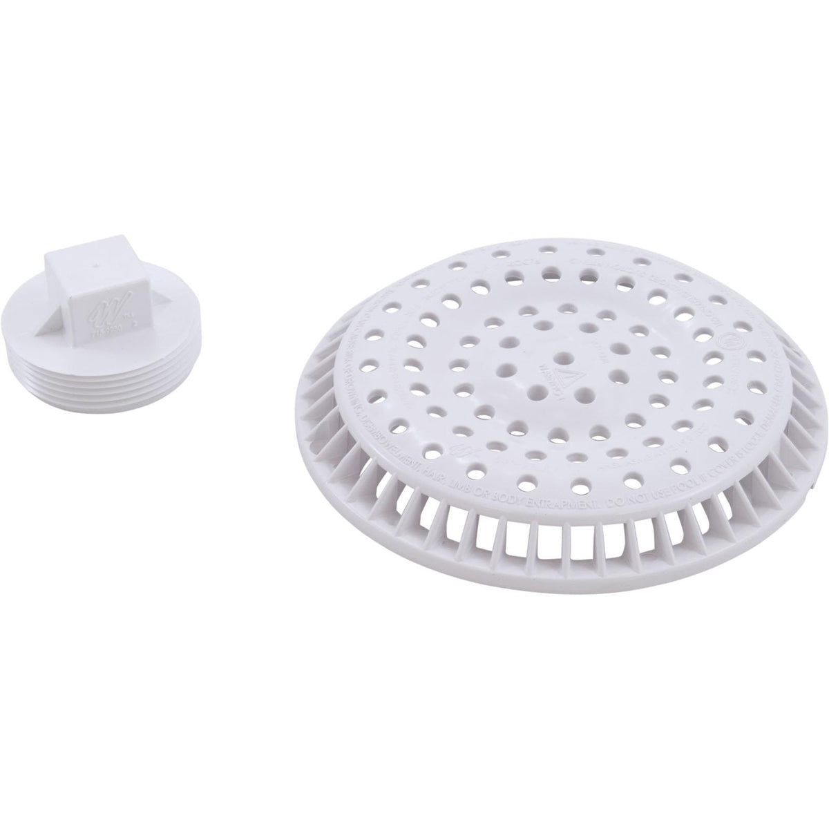 Waterway Plastics Main Drain, WW Anti Vortex, 8" Rnd, Gun, 2-1/2"s, White