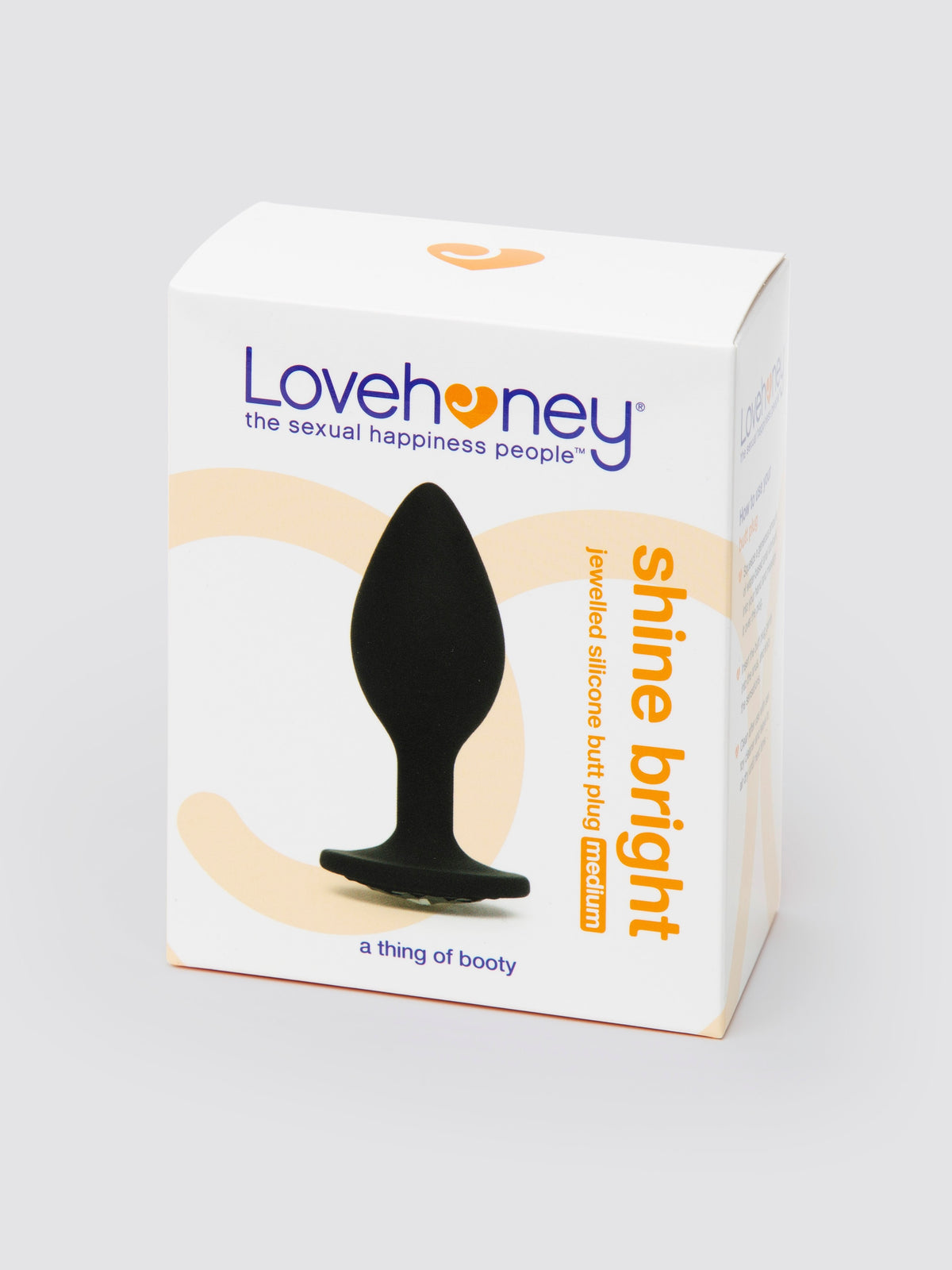 Lovehoney Jewelled Silicone Medium Butt Plug 3.5 Inch , Black