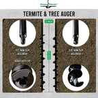power planter termite &amp; tree auger (2"x24") with 1/2" non-slip hex drive &amp; heavy duty tip - garden auger for planting flower, bulb, tree, shrub &amp; termite - works for hard dirt, clay, rocky soil &amp; sand
