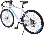 CAMILLEE Bicycle, Aluminum Full Suspension Road Bike, 21 Speed Disc Brakes, 700c white Small