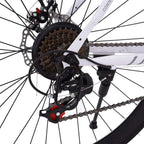 CAMILLEE Bicycle, Aluminum Full Suspension Road Bike, 21 Speed Disc Brakes, 700c white Small