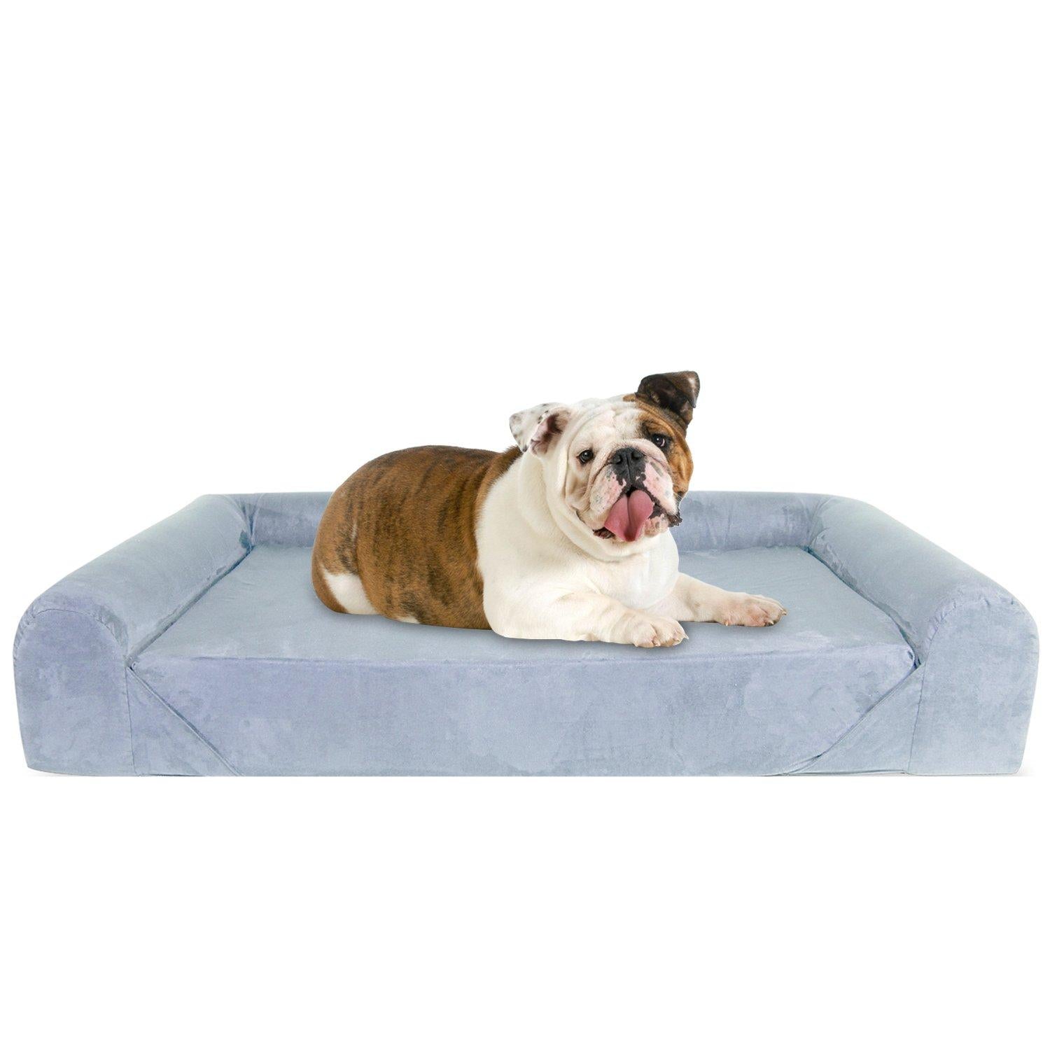 KOPEKS Deluxe Orthopedic Memory Foam Sofa LounDog Bed - Lar- Grey