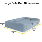 KOPEKS Deluxe Orthopedic Memory Foam Sofa LounDog Bed - Lar- Grey