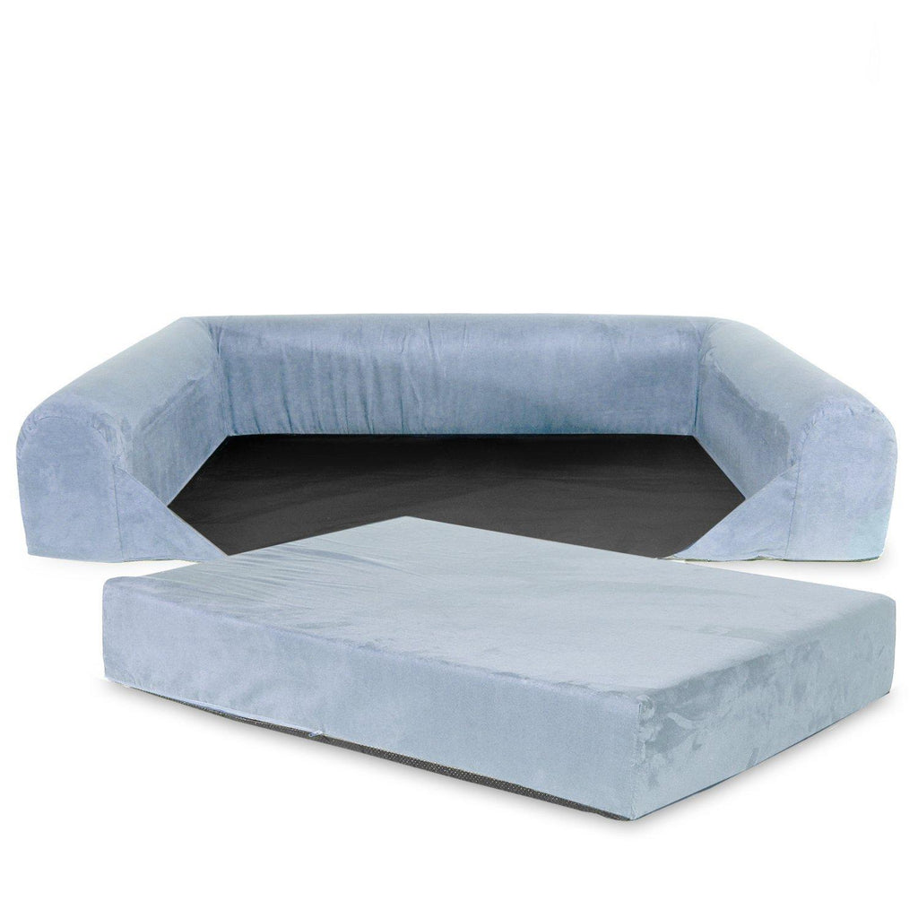KOPEKS Deluxe Orthopedic Memory Foam Sofa LounDog Bed - Lar- Grey