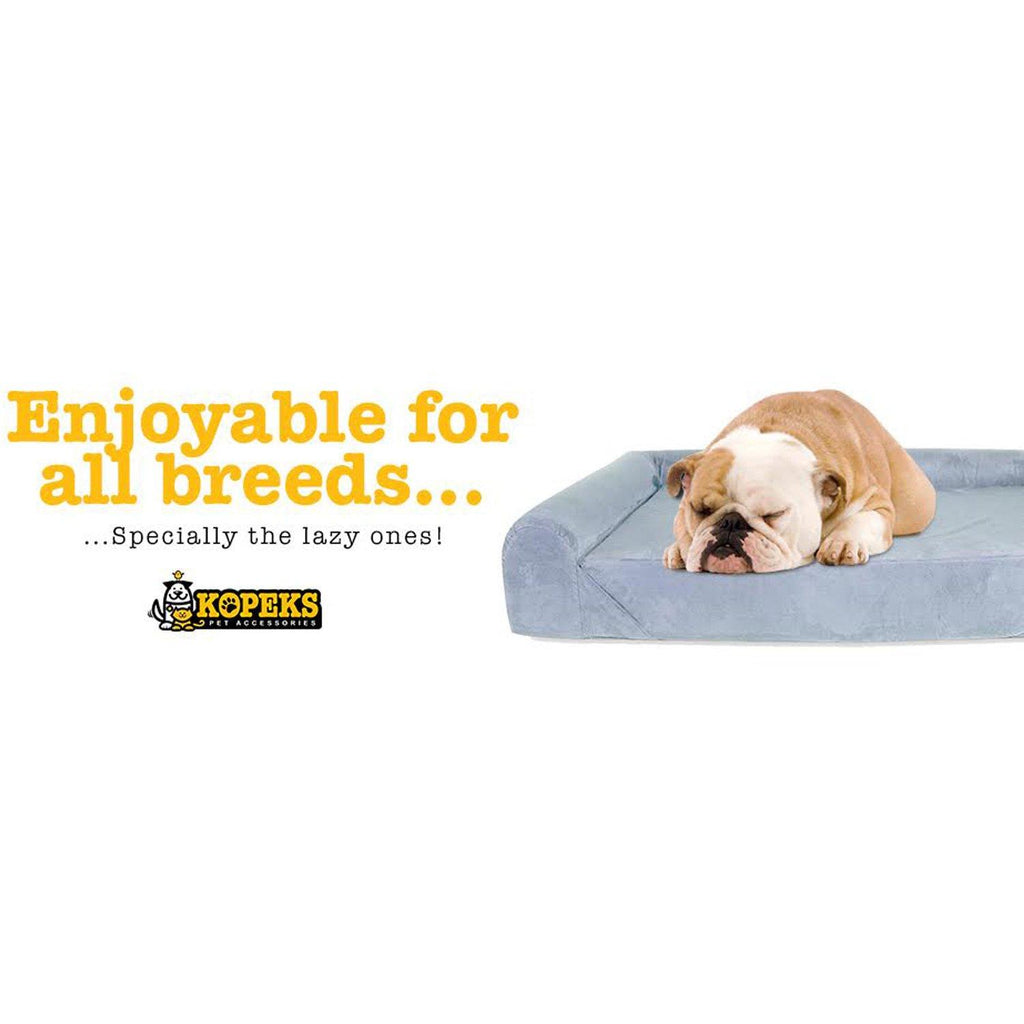KOPEKS Deluxe Orthopedic Memory Foam Sofa LounDog Bed - Lar- Grey