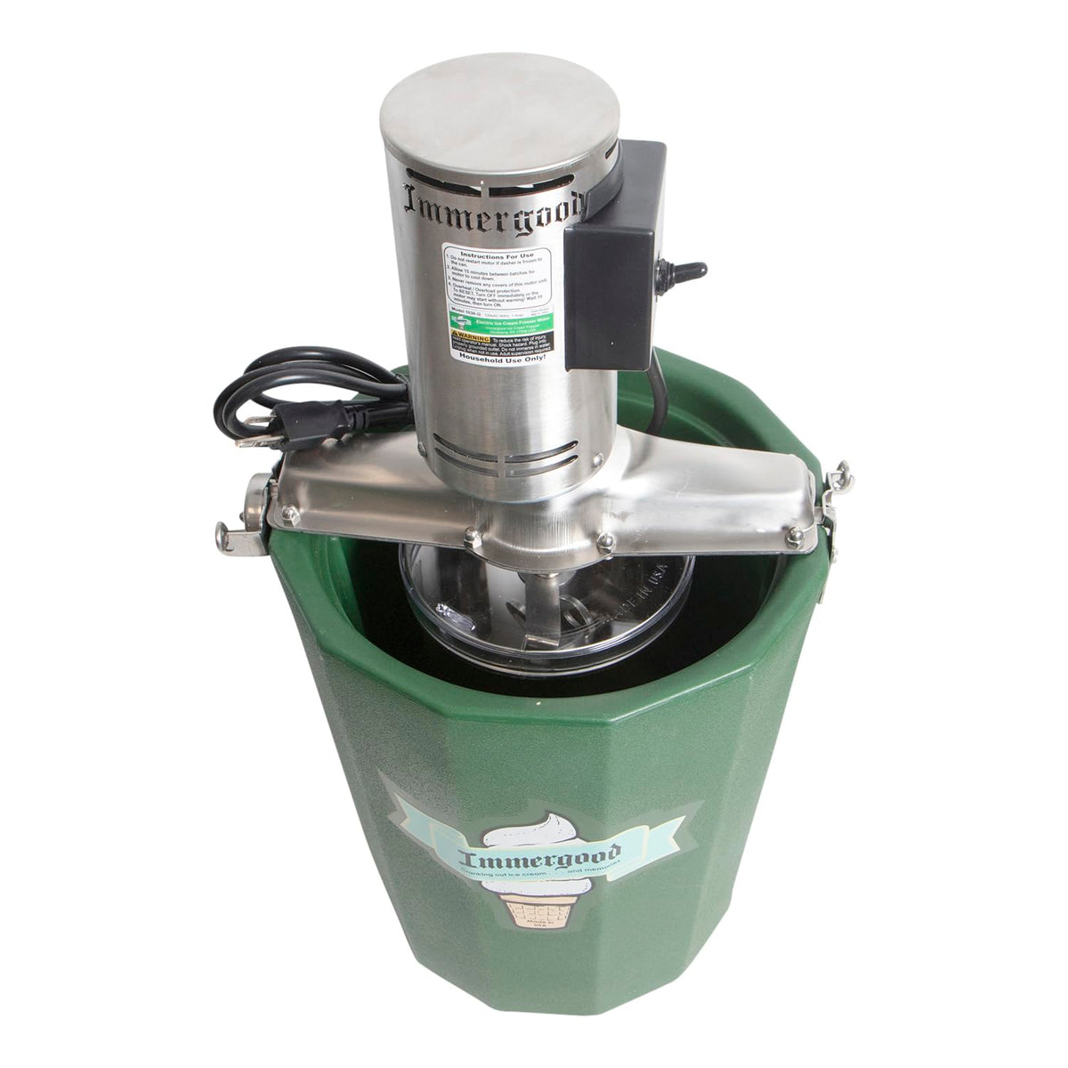 6 qt. PREMIUM Electric Ice Cream Maker -  Steel - Leakproof Tub