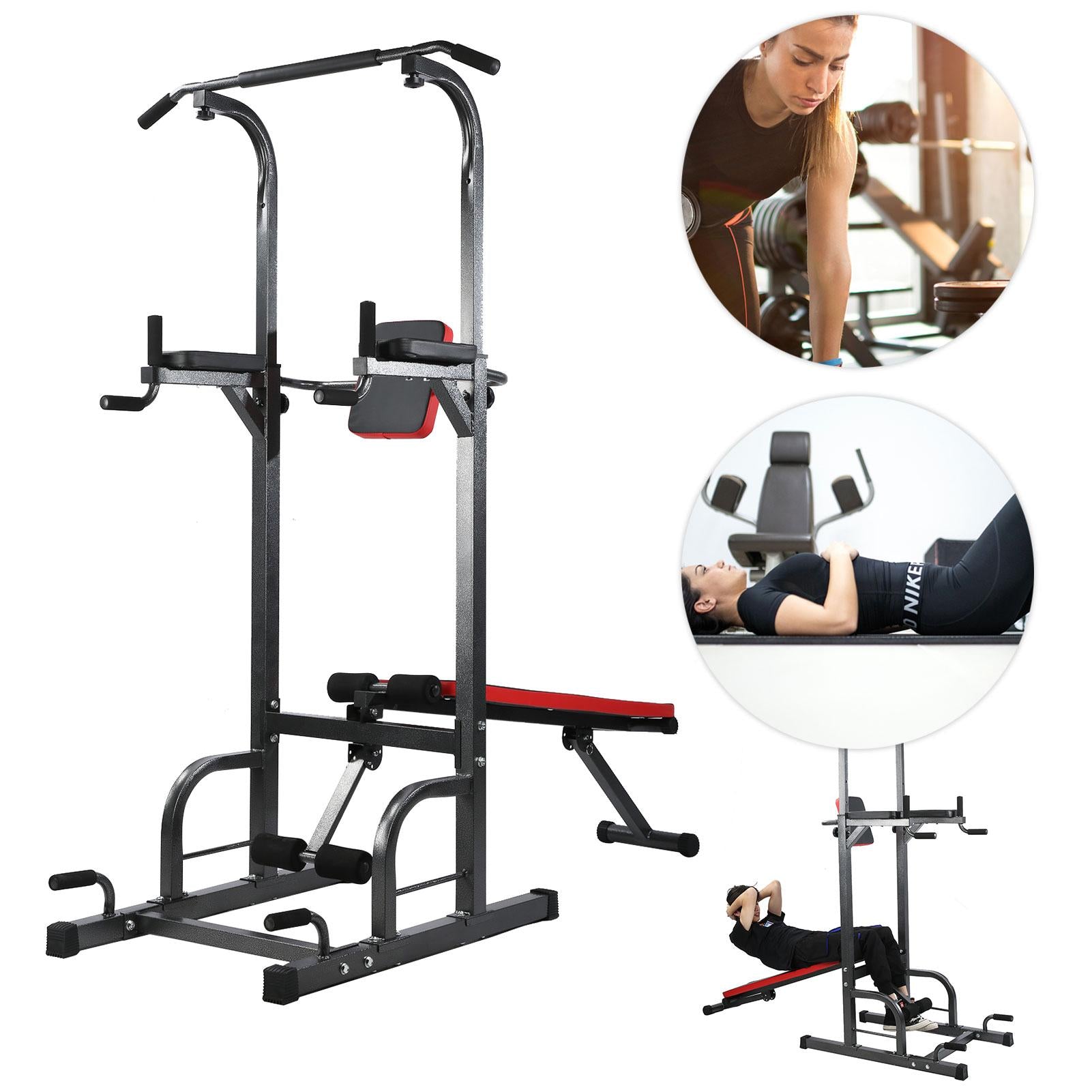Haofy Fitness Trainer,Multifunction Pull閳ユ唹p Frame Bracket with Foldable Supine Position Plate Fitness Equipment,Pull閳ユ唹ps Bar