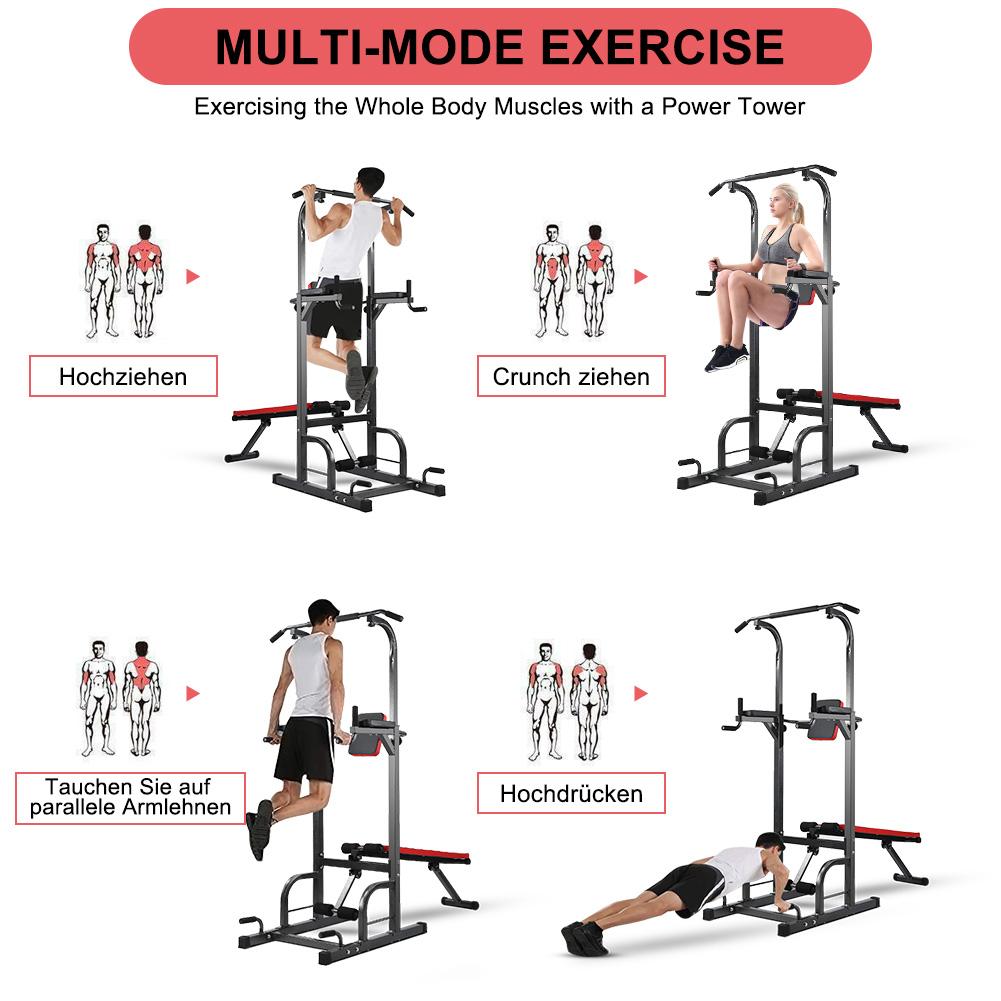 Garosa Fitness Trainer,Multifunction Pull閳ユ唹p Frame Bracket with Foldable Supine Position Plate Fitness Equipment,Pull閳ユ唹p Bracket