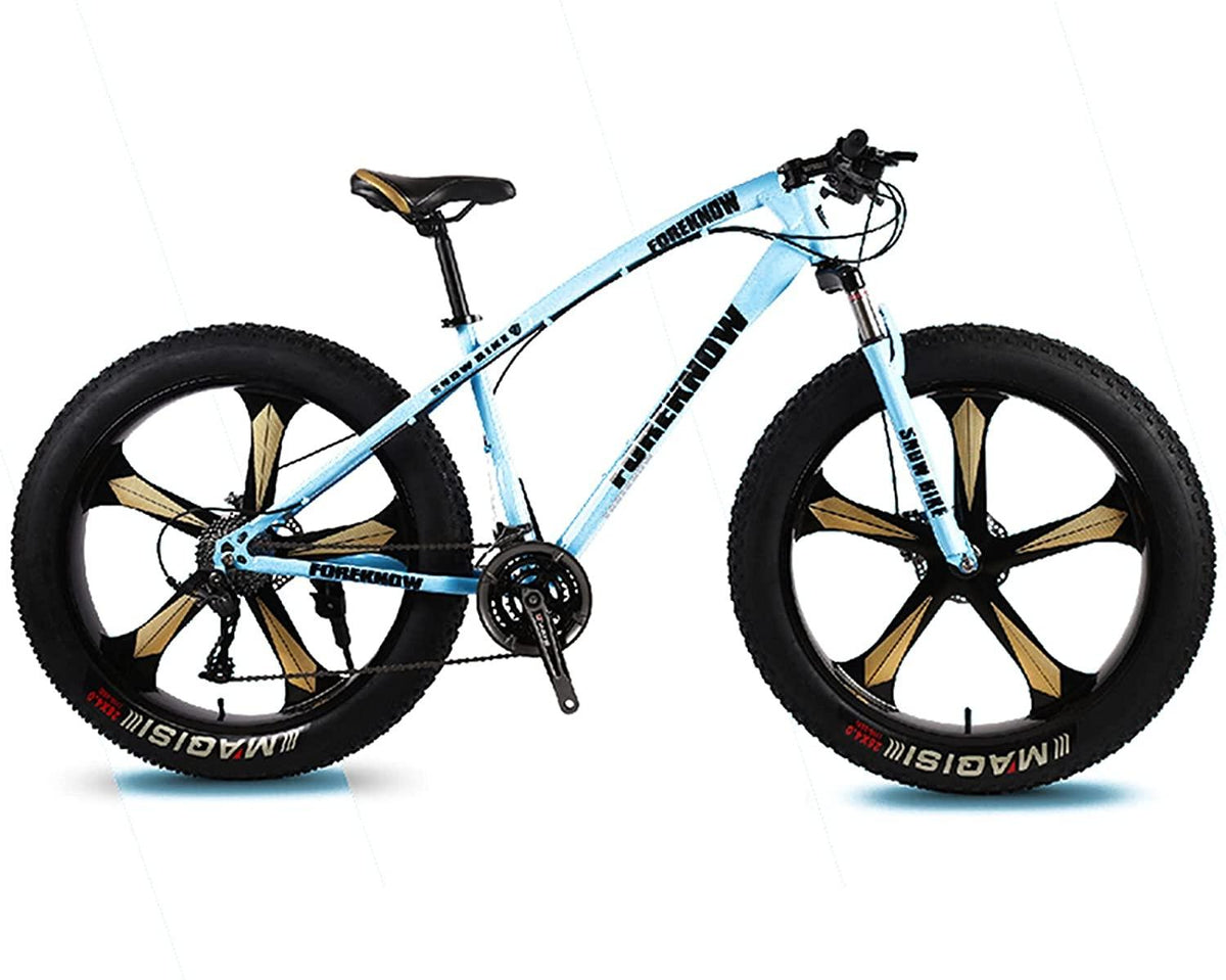 CHICAI Adult Mountain Bike 26-inch Beach Snow Fat Bike Mountain Cross-Country Steel Ultra-Wide Tire Sports Bike 21-30speed Low-Speed Racing Student Bike High-Carbon (Size : 30-Speed)