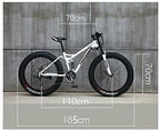 CHICAI Adult High-Carbon Mountain Bike 26-inch Beach Snow Fat Bike Mountain Cross-Country Steel Ultra-Wide Tire Sports Bike 21-30speed Low-Speed Racing Student Bike (Size : 21-Speed)