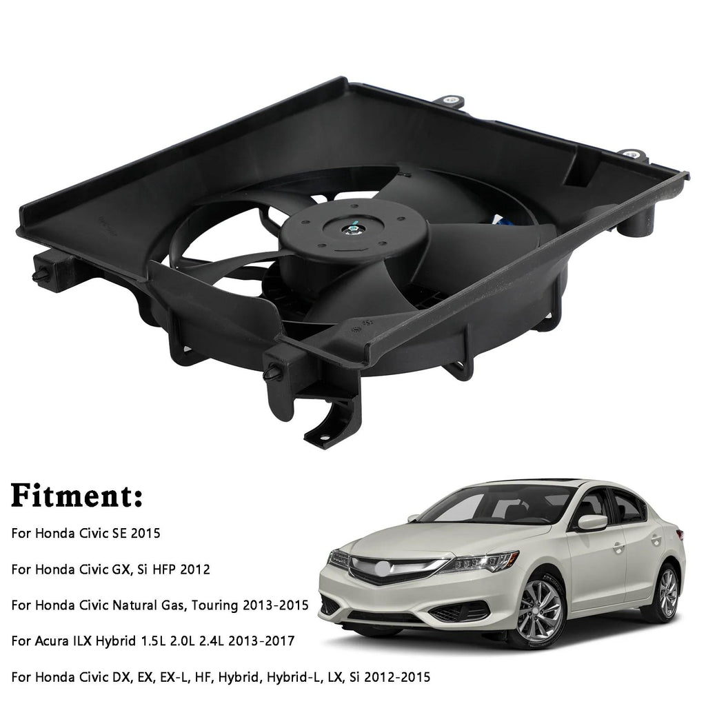2013-2015 Honda Civic Natural Gas, Touring Radiator Cooling Fan Driver Side 19030R1AA01PFM TYC601350 HO3115158 19015R1AA01 19020RSAG01 19015-R1A-A01 Generic