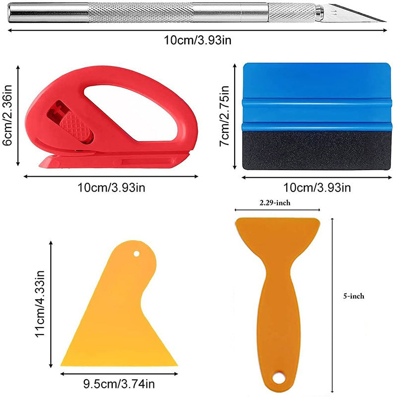 Complete Car Wrapping and Window Tinting Tool Kit - Vinyl Scraper, Cutter, Squeegee, Spatulas & More!