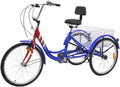 ABORON Adults Tricycle, 20/24/26 Inch 7 Speed Cruiser Trike, 3 Wheels Bike with LarBasket for Shopping Picnic Outdoor Sports Men Women