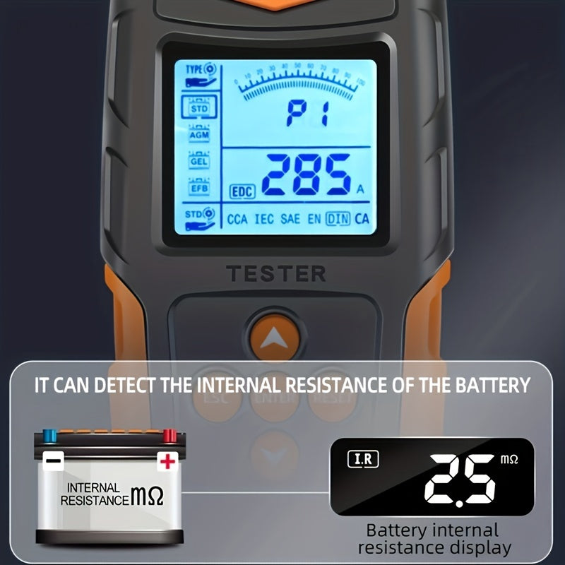 12V/24V Automotive Battery & Alternator Tester - Digital Analyzer for Cran& Charging Systems - Test Ran3Ah - 200Ah