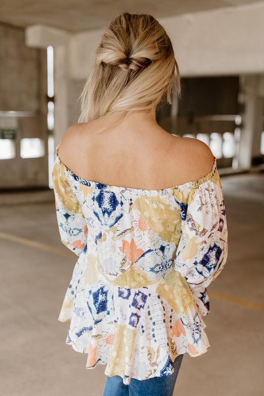 cora patchwork boho top