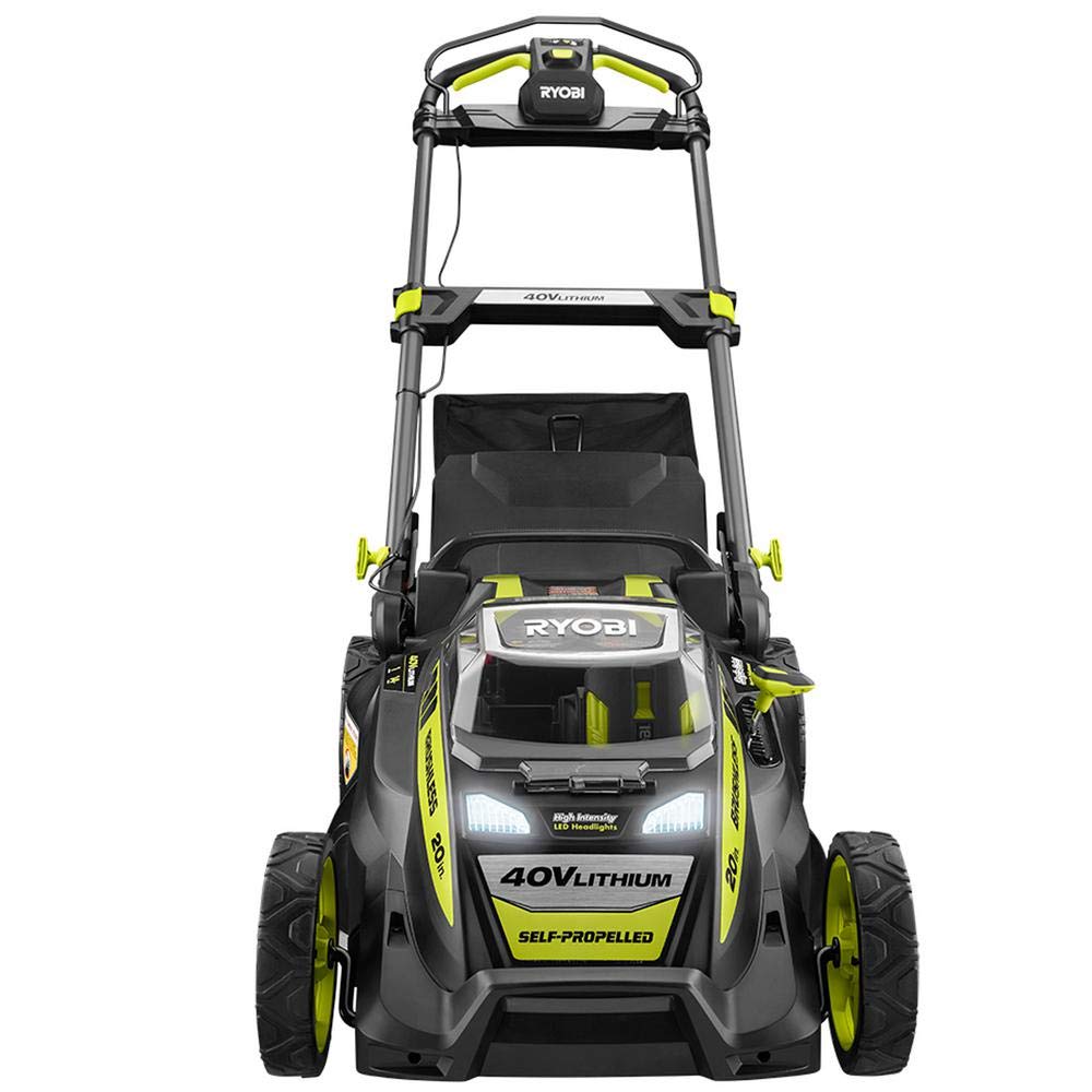 . 20" RY40190 40-Volt Brushless Lithium-Ion Cordless Battery Self Propelled Lawn Mower with 5.0 Ah Battery and Charger Included
