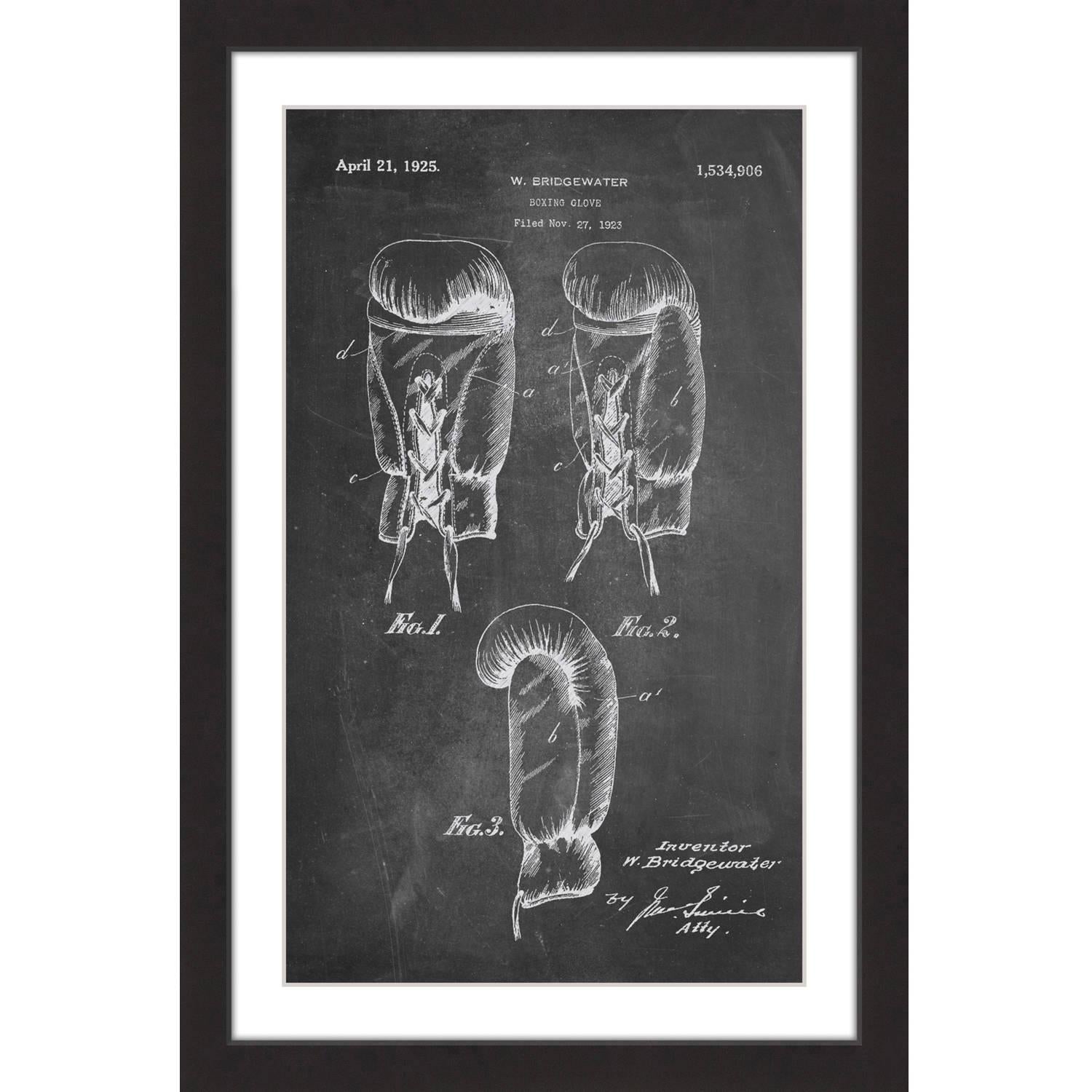 "Boxing Gloves 1923 Chalk" Framed Painting Print