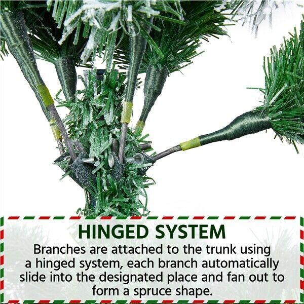 6ft/7.5ft Pre-Lit Snow Frosted Artificial Christmas Tree with 250 Warm Lights