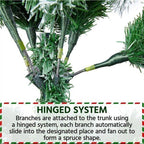 6ft/7.5ft Pre-Lit Snow Frosted Artificial Christmas Tree with 250 Warm Lights