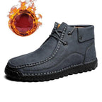 Men Hand Stitching Microfiber Genuine Leather Boots