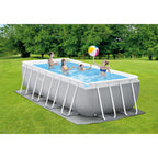 16 Foot x 42 Inch Prism Frame Rectangular Above Ground Swimming Pool Set with Krystal Clear Filter Pump, Ladder, Ground