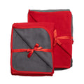 TOP Waterproof Blanket Bonus Pack, Deluxe Bed and Furniture Protector for People and Pets, Leak Proof Moisture Barrier, Soft Fce (Red Gray Reversible, 2-Pack Jumbo+Midsize)