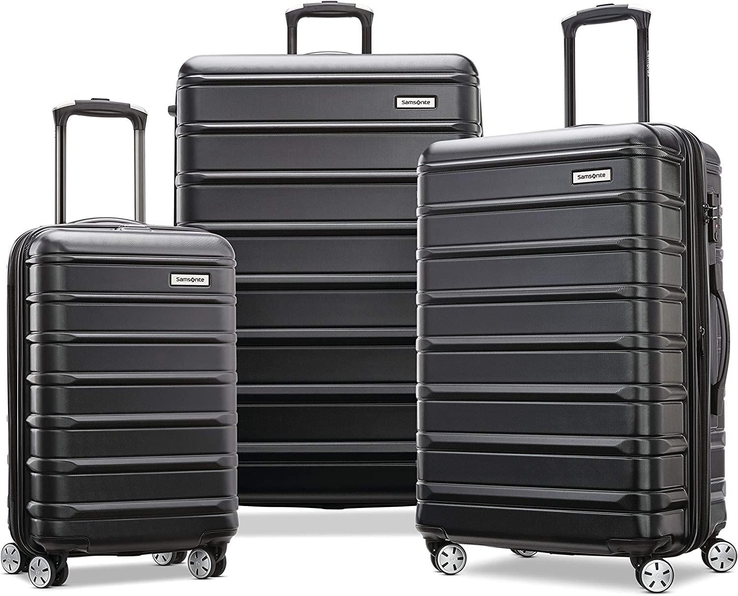 Omni 2 Hardside Expandable Luggage with Spinner Wheels, Midnight Black, 3-Piece Set (20/24/28)