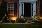 50 ft Long Pre-Lit, Christmas Garland Pathway Lights, 400 5mm Warm White LED Lights - 7 Shepherds Hooks Included