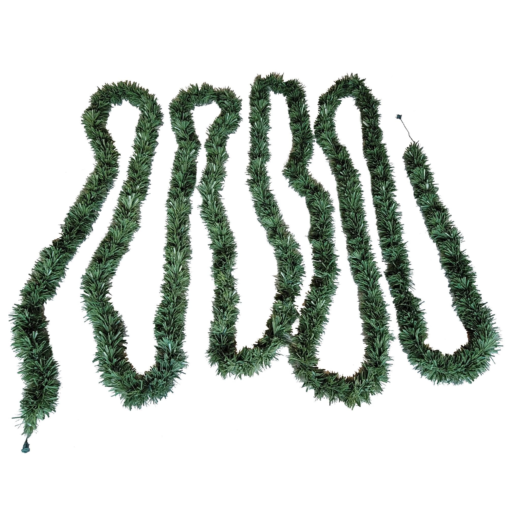 50 ft Long Pre-Lit, Christmas Garland Pathway Lights, 400 5mm Warm White LED Lights - 7 Shepherds Hooks Included