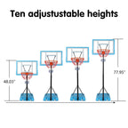 Winado Portable Adjustable Height Poolside Basketball Stand System for Youth Kids, Blue