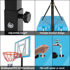 Winado Portable Adjustable Height Poolside Basketball Stand System for Youth Kids, Blue