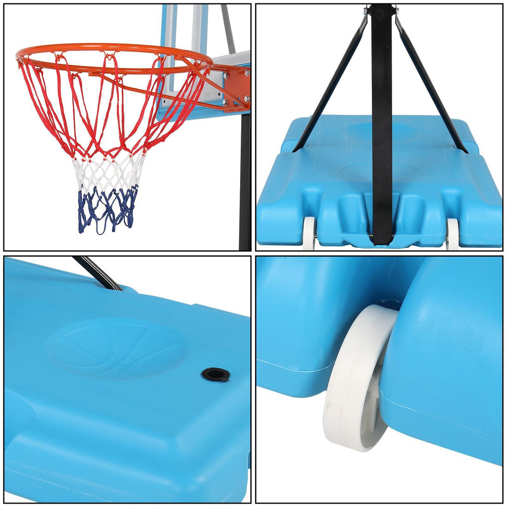 Winado Portable Adjustable Height Poolside Basketball Stand System for Youth Kids, Blue