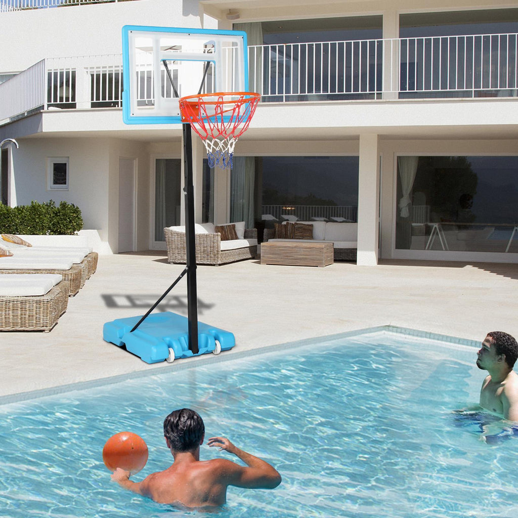 Winado Portable Adjustable Height Poolside Basketball Stand System for Youth Kids, Blue