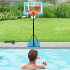 Winado Portable Adjustable Height Poolside Basketball Stand System for Youth Kids, Blue