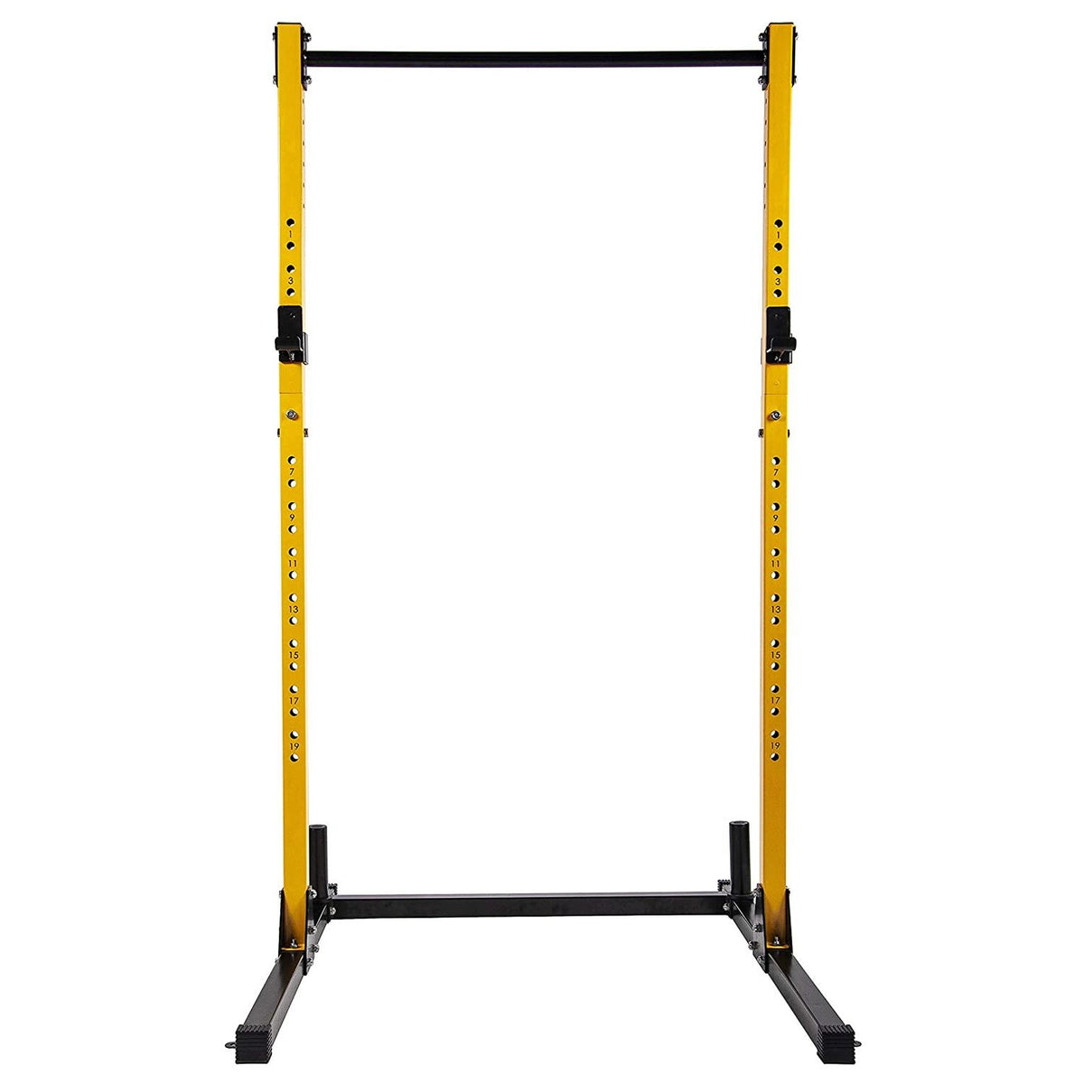 HulkFit Adjustable Power Squat Stand Rack w/ 2 J Hooks &amp; 2 Weight Plate Holders